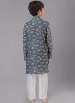 Grey Digital Printed Kids Kurta Pyjama Party Wear 5 Grey Digital Printed Kids Kurta Pyjama Party Wear -C Bazaar Shop grey digital printed kids kurta pyjama kdbkvs773 b