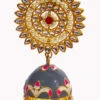 Grey Meenakari Jhumka Party Wear