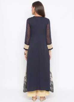 Grey Net Kurta Palazzo Set Party Wear -C Bazaar Shop grey net kurta palazzo set krsmnkc2040a b