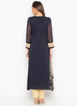 Grey Net Kurta Straight Pant Set Party Wear -C Bazaar Shop grey net kurta straight pant set krsmnkc2040b b