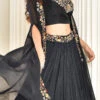 Grey Pure Silk Hand Work A Line Lehenga Party Wear