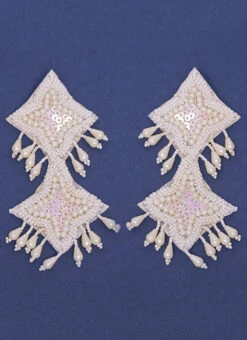 Hand Crafted Pearls Embroidery Boho Earrings Party Wear -C Bazaar Shop hand crafted pearls embroidery boho earrings erjsc633 b