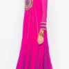 Hot Pink Georgette Embroidered Kurta Palazzo Set After Six Wear