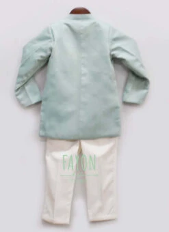 Ice Blue Cotton Silk Embroidered Boys Kurta Pyjama 5 Ice Blue Cotton Silk Embroidered Boys Kurta Pyjama -C Bazaar Shop ice blue cotton silk embroidered boys kurta pyjama kdbdfk2164 b