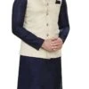 Ivory Art Silk Jacquard Nehru Jacket