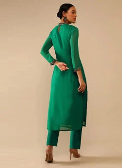 Jade Green Pure Georgette Embroidered Kurta Straight Pant Set Party Wear 7 Jade Green Pure Georgette Embroidered Kurta Straight Pant Set Party Wear -C Bazaar Shop jade green pure georgette embroidered kurta straight pant set krsdvcsvks52 b