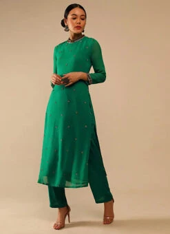 Jade Green Pure Georgette Embroidered Kurta Straight Pant Set Party Wear 6 Jade Green Pure Georgette Embroidered Kurta Straight Pant Set Party Wear -C Bazaar Shop jade green pure georgette embroidered kurta straight pant set krsdvcsvks52 u