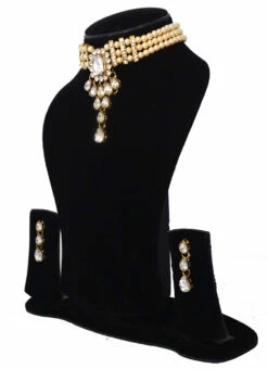 Kundan White Chokar Set Party Wear