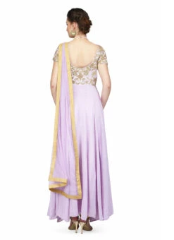 Lavender Crepe Anarkali Suit Party Wear -C Bazaar Shop lavender crepe anarkali suit slkifh9966000566 b