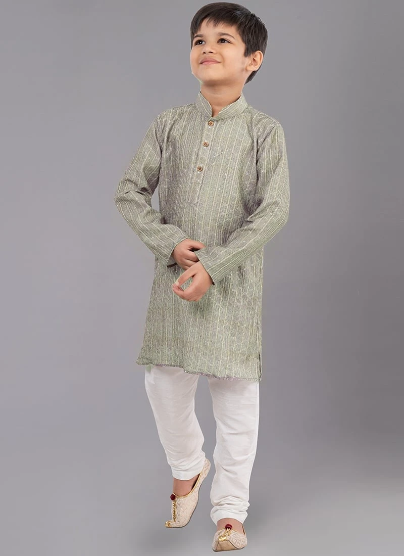 Lavender Digital Printed Kids Kurta Pyjama Party Wear 2 Lavender Digital Printed Kids Kurta Pyjama Party Wear - Image 2