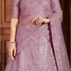 Lavender Net A Line Lehenga Party Wear