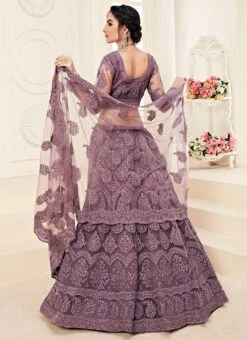 Lavender Net A Line Lehenga Wedding Wear 7 Lavender Net A Line Lehenga Wedding Wear -C Bazaar Shop lavender net a line lehenga ghsccq1002b b