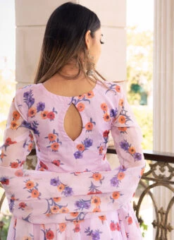 Lavender Pure Organza Printed Work Anarkali Suit Party Wear 7 Lavender Pure Organza Printed Work Anarkali Suit Party Wear -C Bazaar Shop lavender pure organza printed work anarkali suit sljpjhc345 b