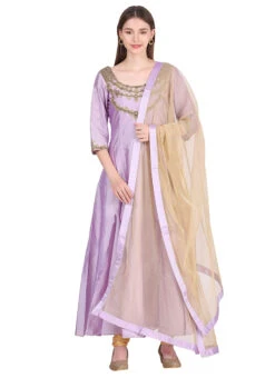 Lavender Taffeta Silk Embroidery Anarkali Suit Party Wear -C Bazaar Shop lavender taffeta silk embroidery anarkali suit slkifh9900536 u