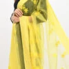Lemon Yellow Organza Cotton Chikankari Embroidery Dupatta Work Wear