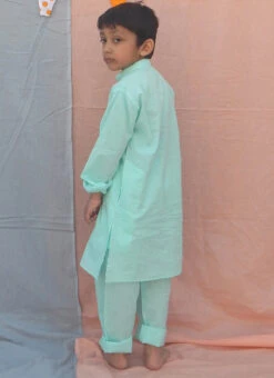 Light Blue Cotton Solid Kurta Pyjama Festive Wear -C Bazaar Shop light blue cotton solid kurta pyjama kdbntcs24 b