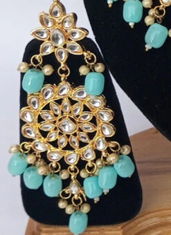 Light Blue Necklace Set Wedding Wear