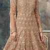 Light Brown Embroidered Abaya Style Anarkali Suit Party Wear