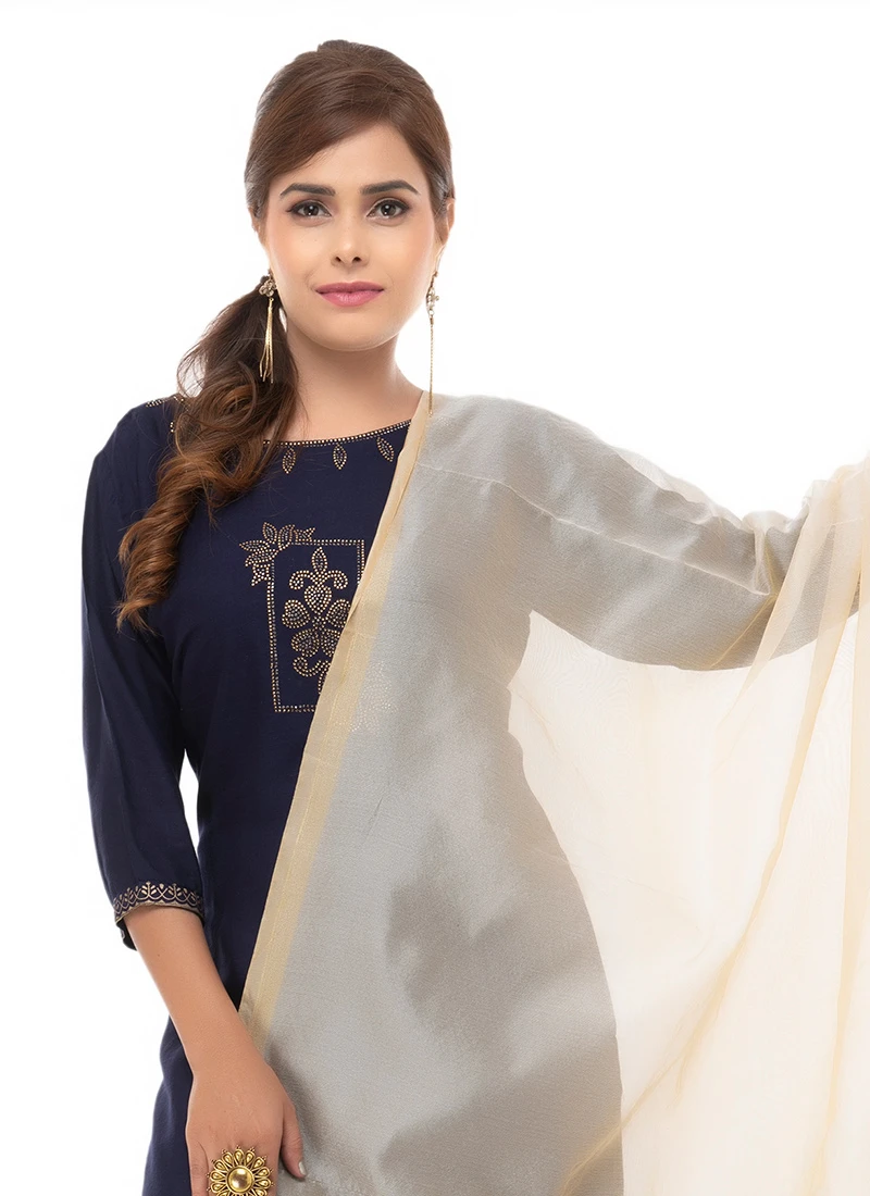 Light Golden Chanderi Cotton Dupatta Festive Wear 4 Light Golden Chanderi Cotton Dupatta Festive Wear - Image 4
