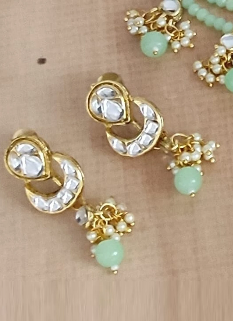 Light Green Necklace Set Party Wear 1 Light Green Necklace Set Party Wear