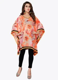 Light Orange Georgette Kaftan After Six Wear 6 Light Orange Georgette Kaftan After Six Wear -C Bazaar Shop light orange georgette kaftan kfmnc009 u
