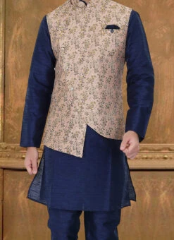 Light Pink Brocade Nehru Jacket