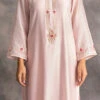 Light Pink Chanderi Silk Embroidered Straight Pant Suit Party Wear
