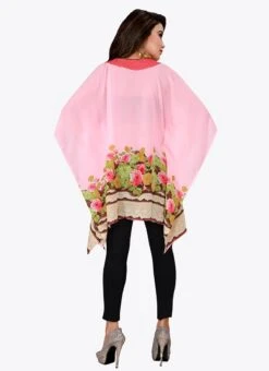 Light Pink Georgette Kaftan After Six Wear 7 Light Pink Georgette Kaftan After Six Wear -C Bazaar Shop light pink georgette kaftan kfmnc007 b