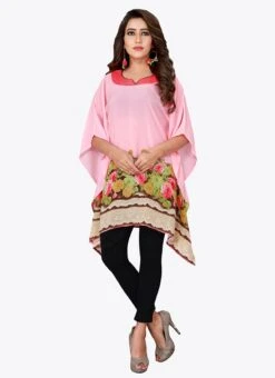 Light Pink Georgette Kaftan After Six Wear 6 Light Pink Georgette Kaftan After Six Wear -C Bazaar Shop light pink georgette kaftan kfmnc007 u