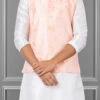 Light Pink Linen Silk Nehru Jacket
