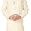 Cream Linen Cotton Pathani Set