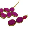 Magenta Alloy Kundan Necklace Set With Earrings Party Wear