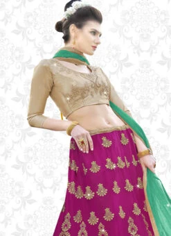 Magenta Art Silk Embroidered A Line Lehenga Party Wear 7 Magenta Art Silk Embroidered A Line Lehenga Party Wear -C Bazaar Shop magenta art silk embroidered a line lehenga ghssit31408 b