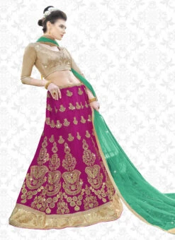 Magenta Art Silk Embroidered A Line Lehenga Party Wear 6 Magenta Art Silk Embroidered A Line Lehenga Party Wear -C Bazaar Shop magenta art silk embroidered a line lehenga ghssit31408 u