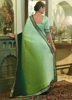 Mahendi Chinon Mirror Embroidery Work Saree Party Wear -C Bazaar Shop mahendi chinon mirror embroidery work saree sasacu7609 b