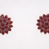 Maroon Alloy Floral Studs Work Wear