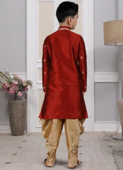 Maroon Art Silk Embroidered Kurta Pyjama Party Wear -C Bazaar Shop maroon art silk embroidered kurta pyjama kdmrg12037 b