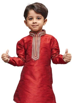Maroon Art Silk Kurta Pyjama -C Bazaar Shop maroon art silk kurta pyjama kddmf732 b