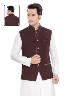 Maroon Nehru Jacket -C Bazaar Shop maroon bandhgala jacket jmkmdcj193 b