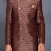 Maroon Banarasi Brocade Classic Sherwani Wedding Wear