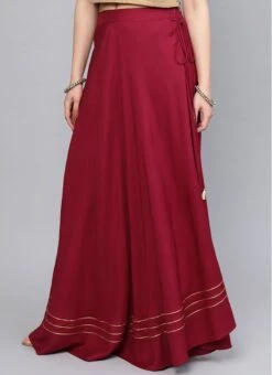 Maroon Blended Cotton Skirt After Six Wear -C Bazaar Shop maroon blended cotton skirt wbdmf418 u