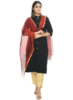 Maroon Chanderi Cotton Dupatta Festive Wear -C Bazaar Shop maroon chanderi cotton dupatta dpdmfmfd032 u