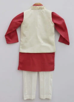 Maroon Cotton Embroidery Bandi Set Party Wear -C Bazaar Shop maroon cotton embroidery bandi set kdbdsof1042 b