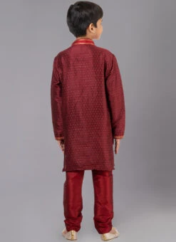 Maroon Cotton Kids Kurta Pyjama Festive Wear -C Bazaar Shop maroon cotton kids kurta pyjama kdbkvs816 b