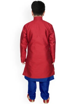 Maroon Dupion Silk Boys Kurta Pyjama Festive Wear -C Bazaar Shop maroon dupion silk boys kurta pyjama kbddmf5730 b