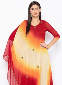 Maroon Georgette Straight Pant Set Party Wear -C Bazaar Shop maroon georgette straight pant set krsmnkc2055 b