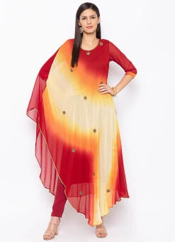 Maroon Georgette Straight Pant Set Party Wear -C Bazaar Shop maroon georgette straight pant set krsmnkc2055 u