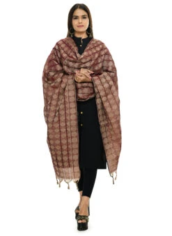 Maroon Handloom Cotton Weaving Work Dupatta Work Wear -C Bazaar Shop maroon handloom cotton weaving work dupatta dpdmimfd085 u