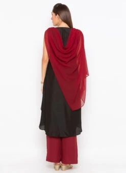 Maroon Muslin Kurta Palazzo Set After Six Wear 7 Maroon Muslin Kurta Palazzo Set After Six Wear -C Bazaar Shop maroon muslin kurta palazzo set krsmnc2118ks b