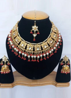 Maroon Necklace Set Wedding Wear -C Bazaar Shop maroon necklace set jynsmniczb114 b